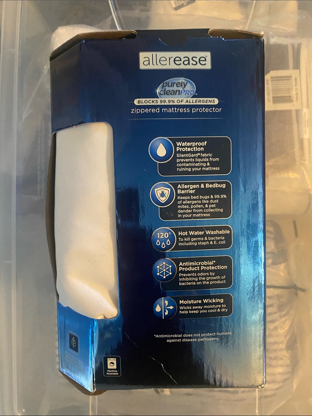 Allerease Maximum Zippered Mattress Protector in Blue - Picture 2 of 5
